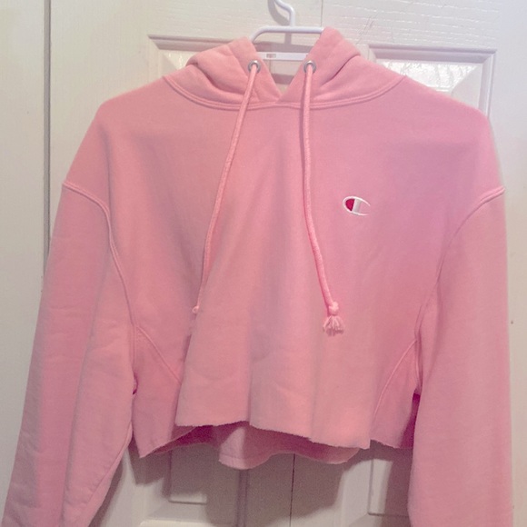 Champion Reverse Weave Baby Pink Crop Sweatshirt - Picture 1 of 2